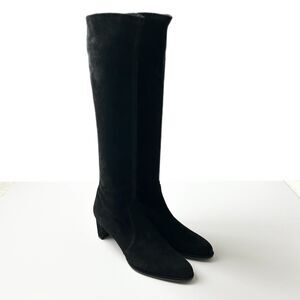 Stuart Weitzman Tall Black Suede Sock Boots Size 10 N